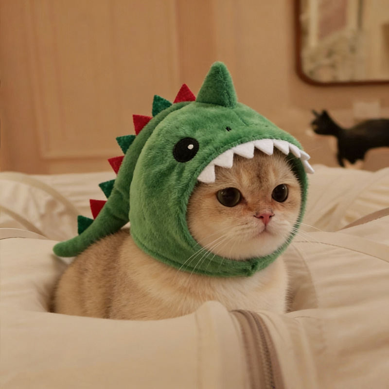 Pet Cat Dinosaur Hooded Warm Hat