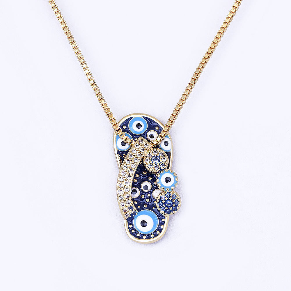 Korean-style Zircon-inlaid Pendant Necklace For Women