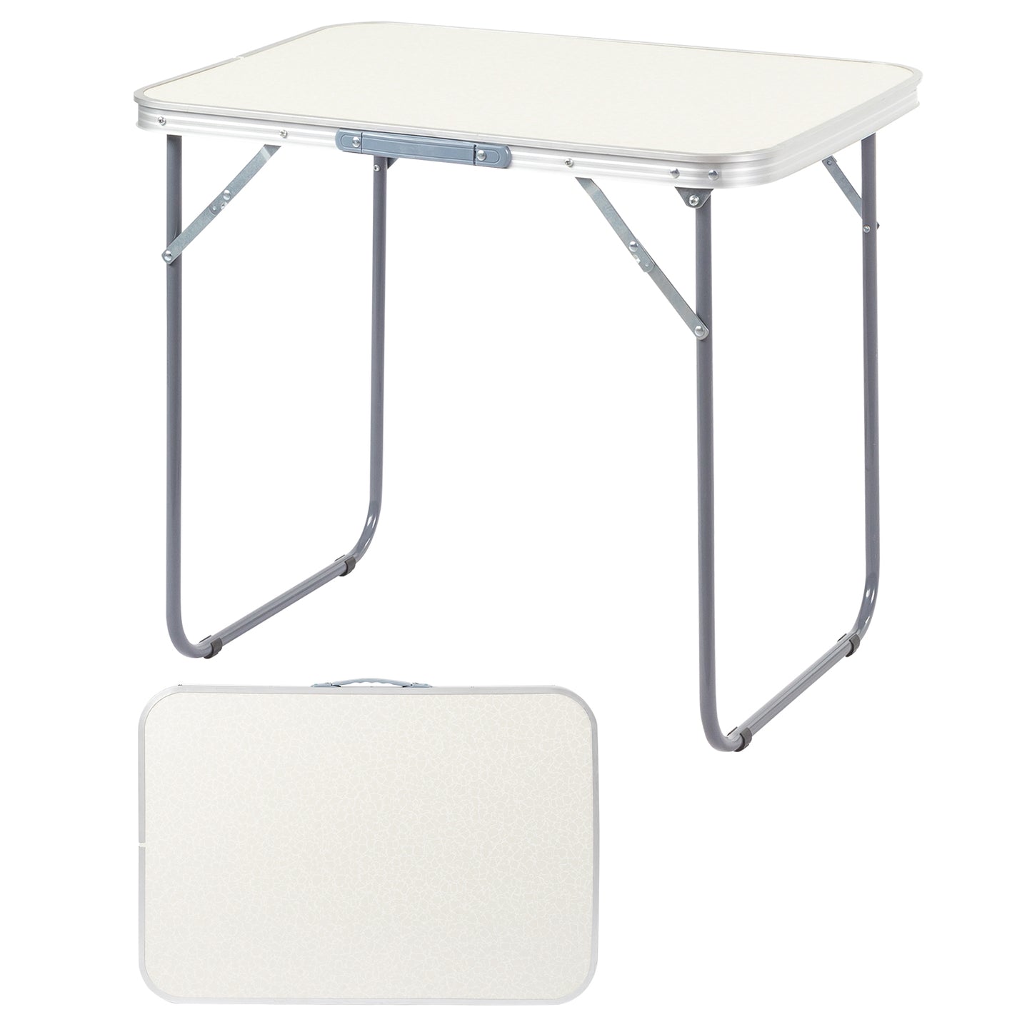 2.3ft Portable Aluminum Folding Camping Table, 70-50cm Lightweight Foldable Table For Outdoor Picnic, Indoor Dining