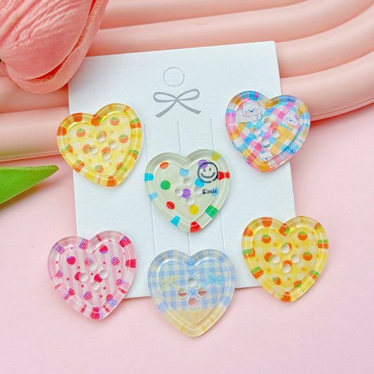 Four-hole Heart Button DIY Accessories