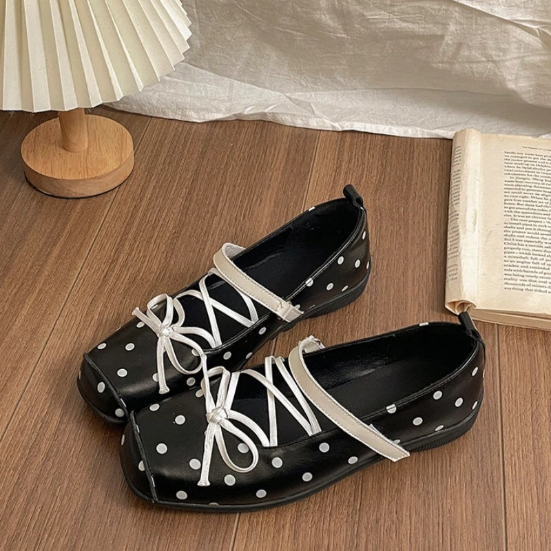 2026 Spring New Women's French Bow Low-Cut Platform Mary Janes, Hidden Lift Soft Sole Flats For Matching Dresses
