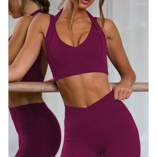 Naked-feel Sports Bra, Halter Yoga Bra, Comfortable Sports Bra For Running & Workout With Removable Pads