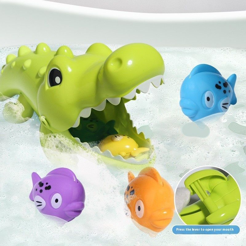 Children's Bathroom Bath And Water Toys Large Crocodile Eating Small Fish