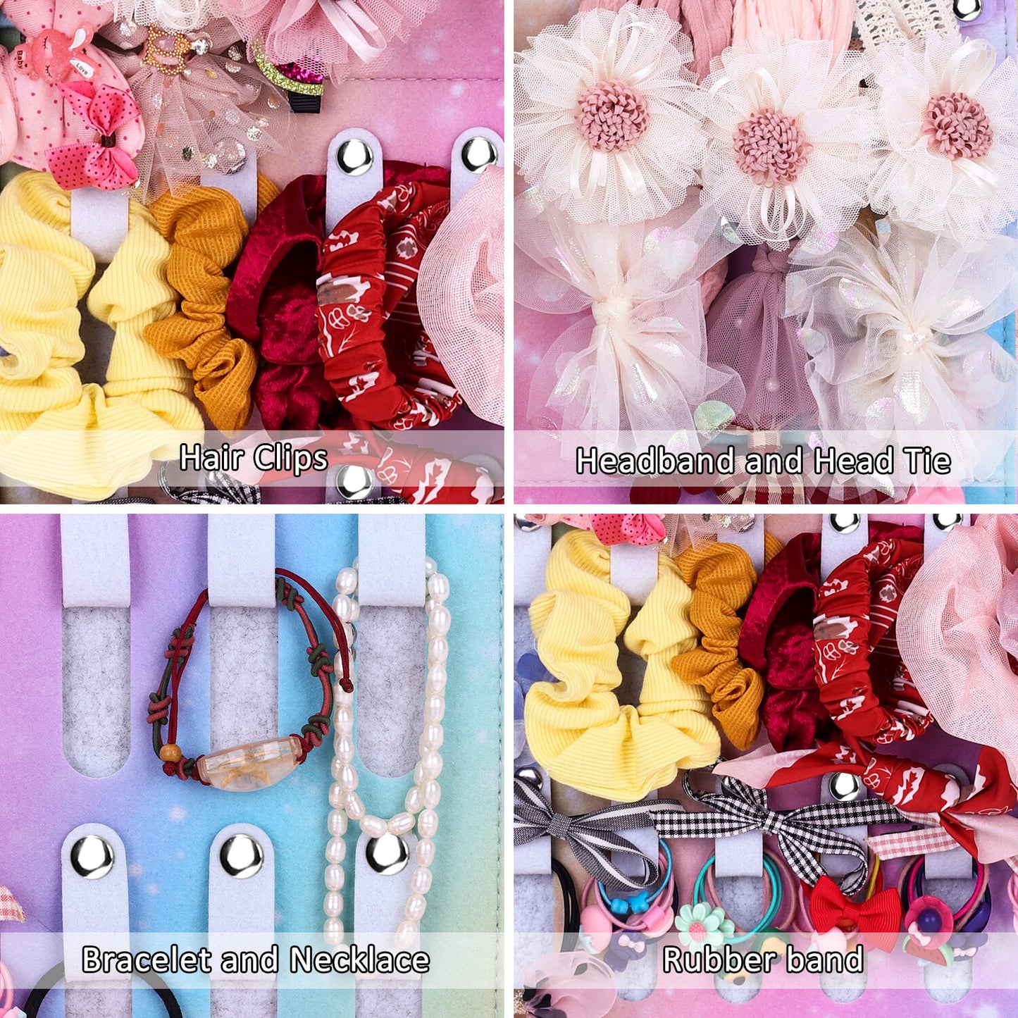 Girls Headband Holder Wall Hanging Hair Bow Organizer Display For Kids Room Deco