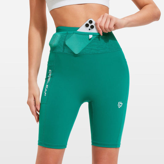 Sports Fitness Pocket Drawstring Compression Cropped Pants