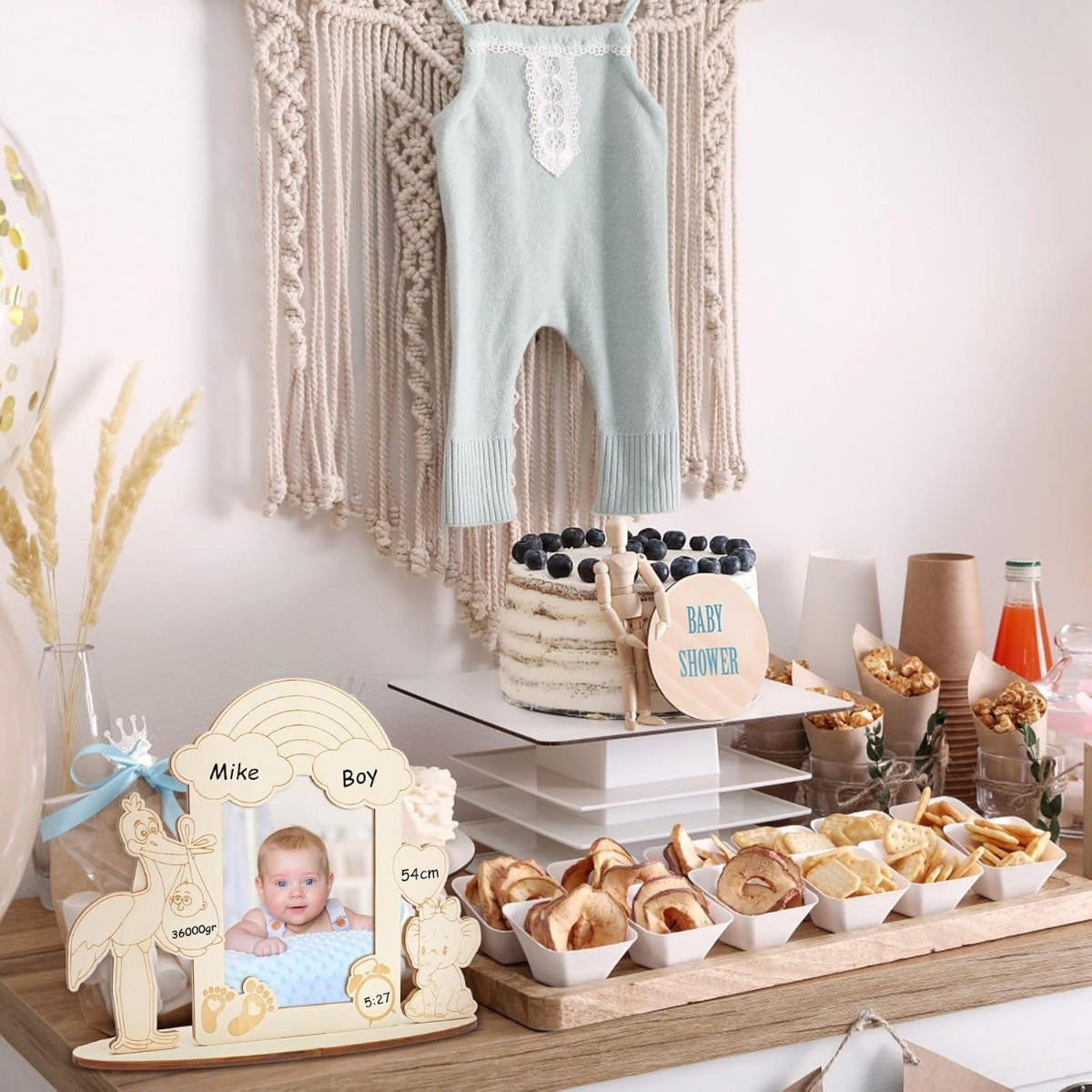 Party Decorations & Accessories—Welcome Home Baby Gift Picture Frame, Birth Gift, Baby Shower Table Decor, Birth, Stork, Wooden Photo Frame, Baby Welcome Home Gift For Baby Girls, Toddlers, Birth
