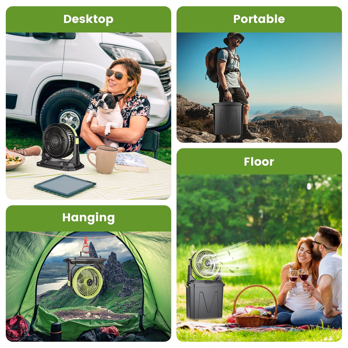 1Pc  5 In 1 20000mAh 10L Bucket Portable Misting Fan Indoor Outdoor Rechargeable Camping Cooling Fan Work As Air Cooler Humidifier Power Bank & RGB Night Light With Remote Control