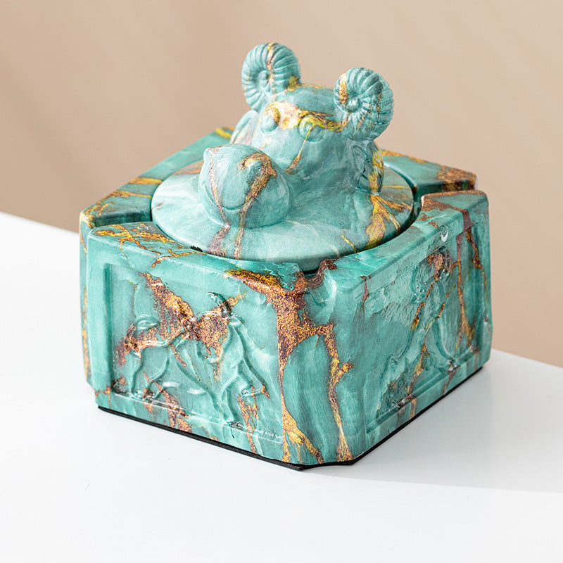 Ceramic Ashtray With Lid Home And Office Decoration
