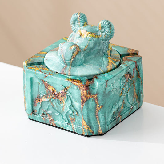 Ceramic Ashtray With Lid Home And Office Decoration