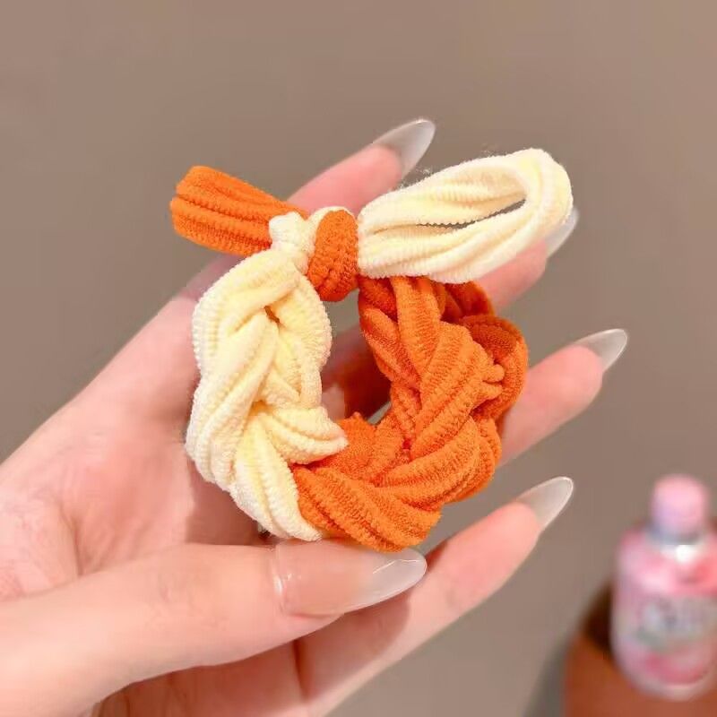 High Ponytail Hair Tie Colorful Braided