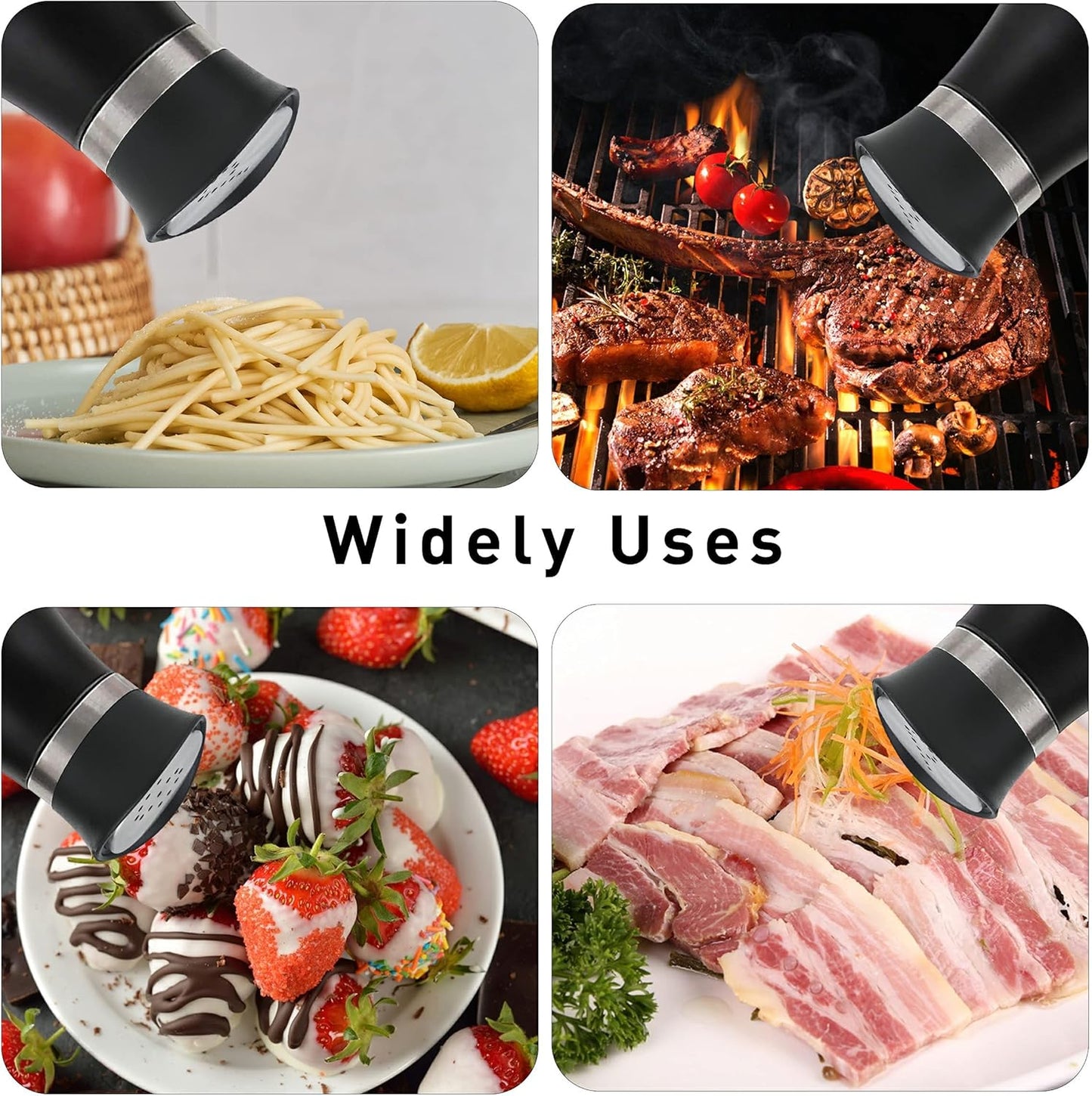 Salt And Pepper Shakers Set - Salt Containers For Gifts, Kitchen Decor, Home, RV, Camp, BBQ, 4 Oz Farmhouse Spice Dispenser With Glass Bottom, Set Of 2