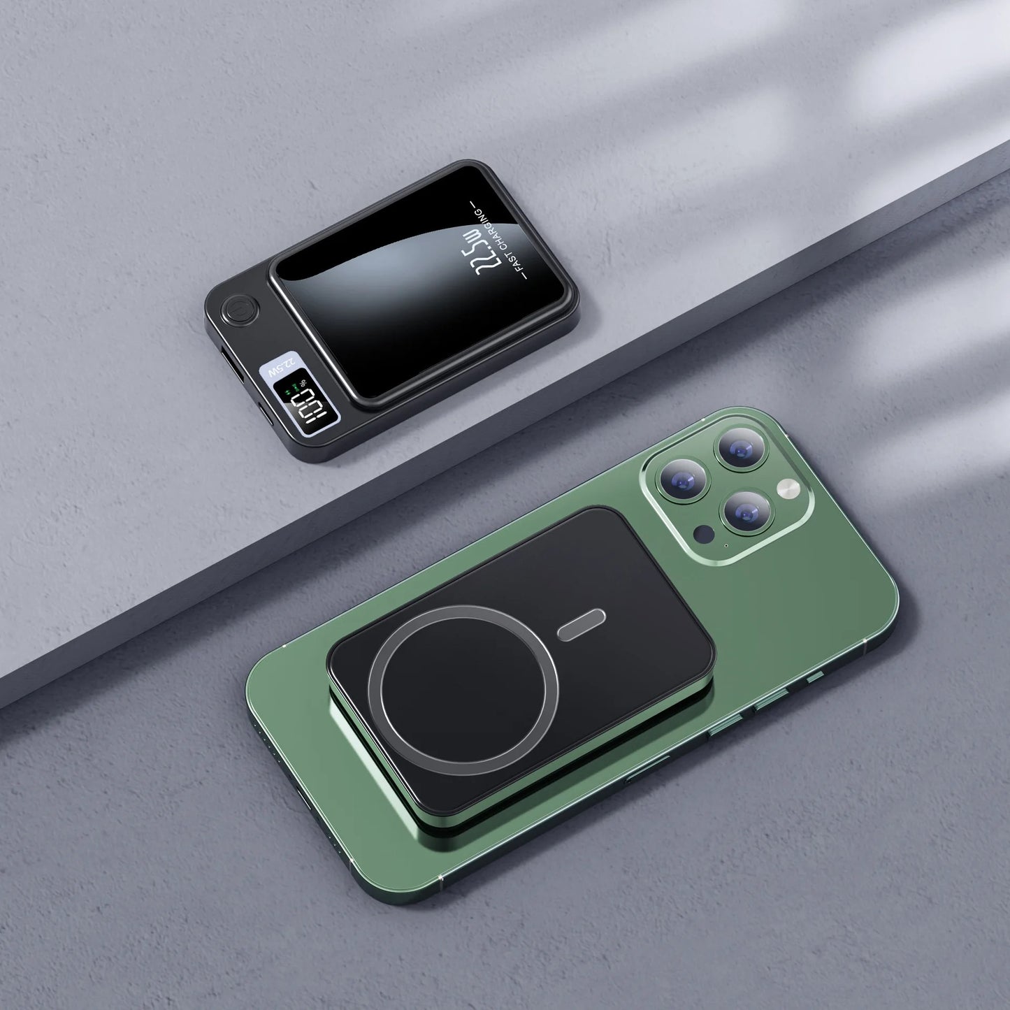 Magnetic Wireless Power Bank, Super Fast Charging, Portable External Battery Power Bank For IPhone, Samsung,