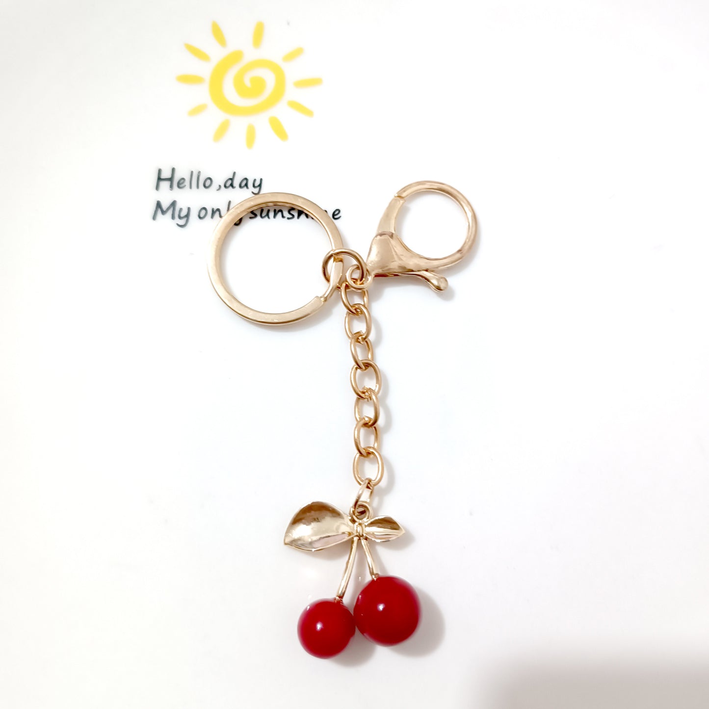 Korean Style K Gold Leaf Cherry Pendant Alloy Accessories Diy