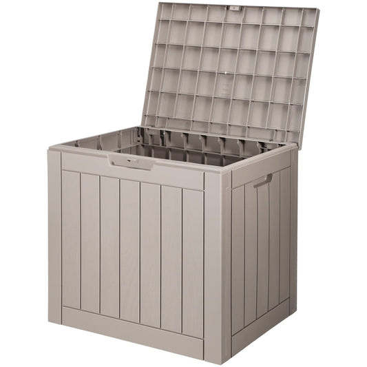 Outdoor Storage Box, 31 Gallon Resin Deck Box, Backyard Outside Toy And Towel Storage Cabinet Waterproof, For Patio Furniture Cushions, Garden Tools, Pool Supplies & Package Delivery (Grey)