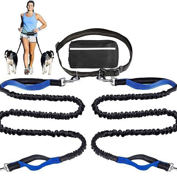 Reflective Pet Running Leash Waist Pack Set