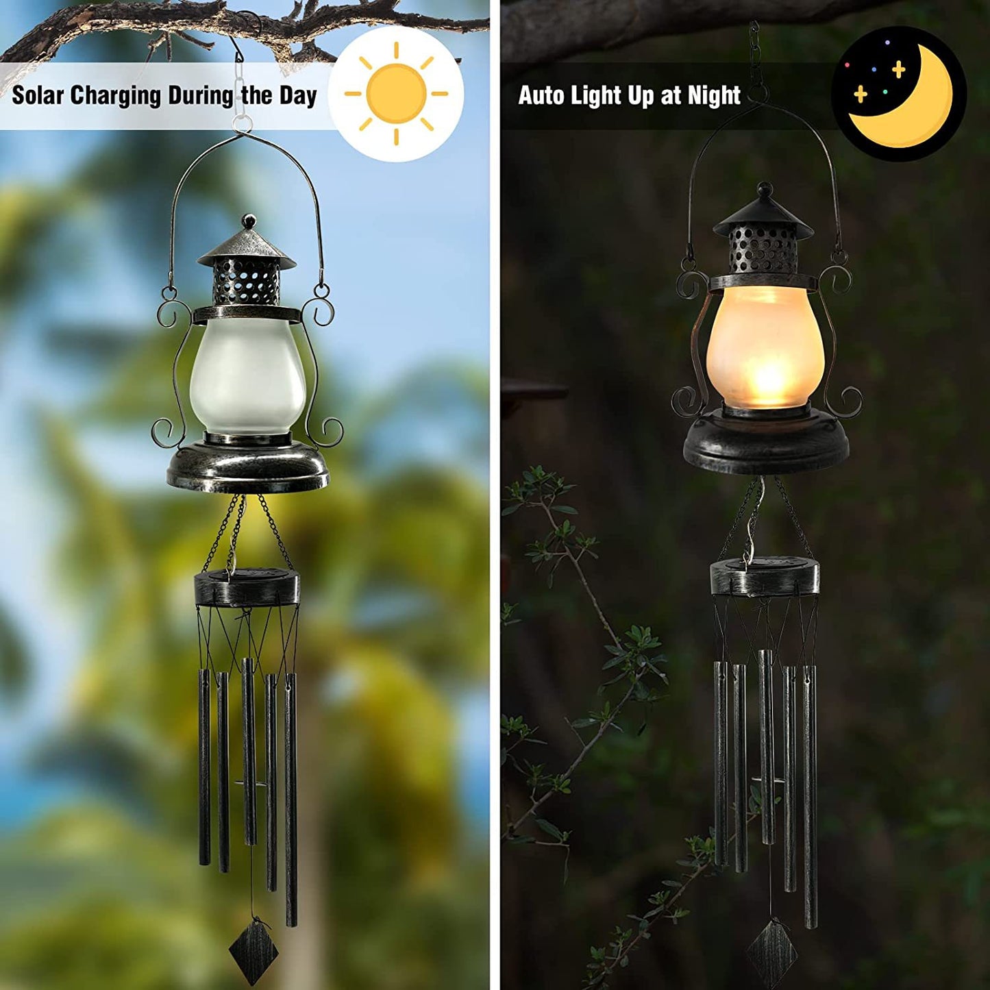 Solar-Powered Wrought-Iron Garden Decorative Night Light Outdoor Courtyard Lamp