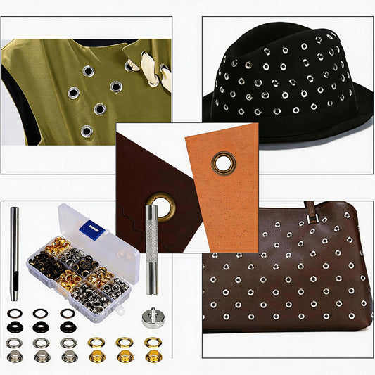 Metal Eyelet Set With Installation Tool – 100 Eyelets In Various Sizes – Complete Eyelet Kit For Textiles, Leather, And Craft Projects – Craft Supplies