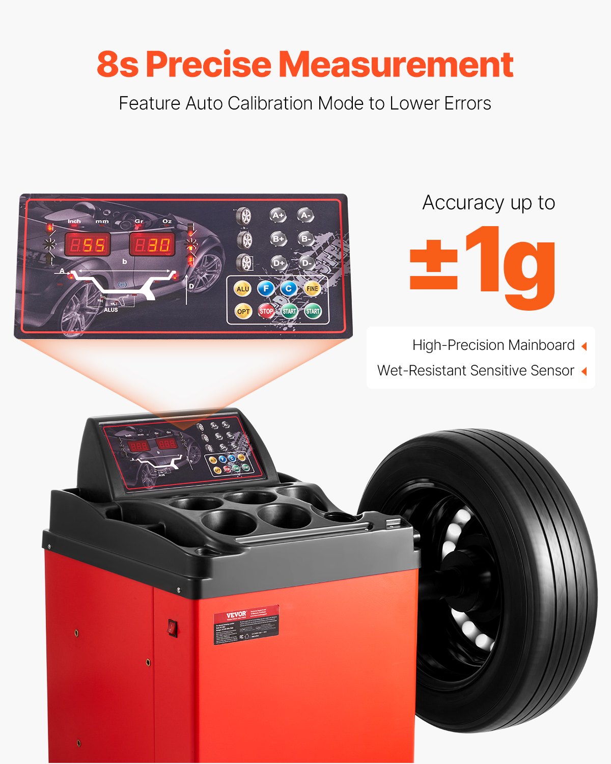 Tire Changer Machine, 18" Spindle, Durable Tire Balancer With 4 Size Of Conic & 45# Steel, Reinforced Tire Balancer With Complete Measuring Tools & Multi-Compartment, Fit For 1.5"-18" Wide Tire
