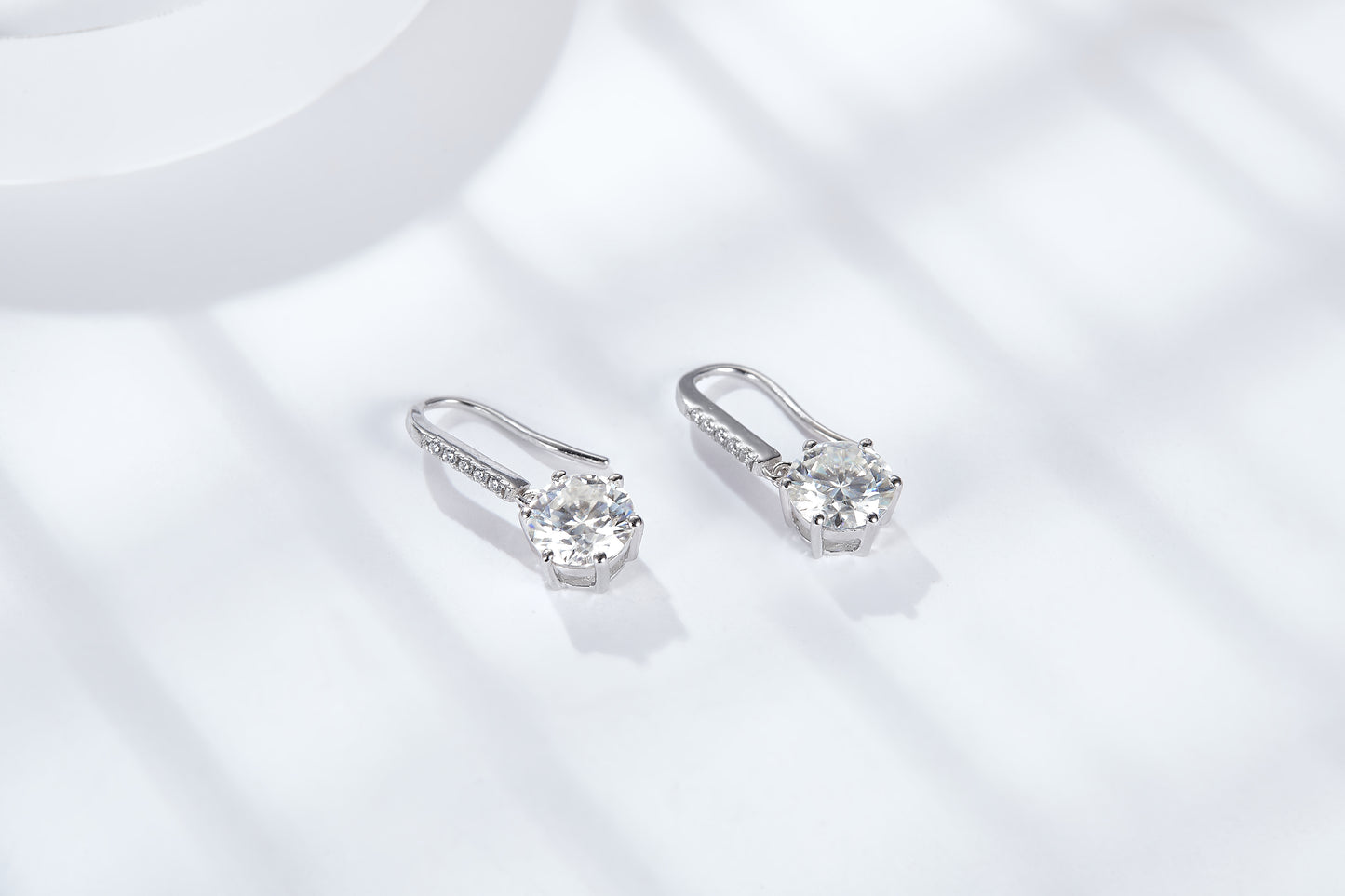 S925 Sterling Silver 0.5CT Or Moissanite Dangle Earrings  Platinum Plated Long Hook Drop Earrings With GRA Certificate Classic Jewelry Gift Box Set For Women