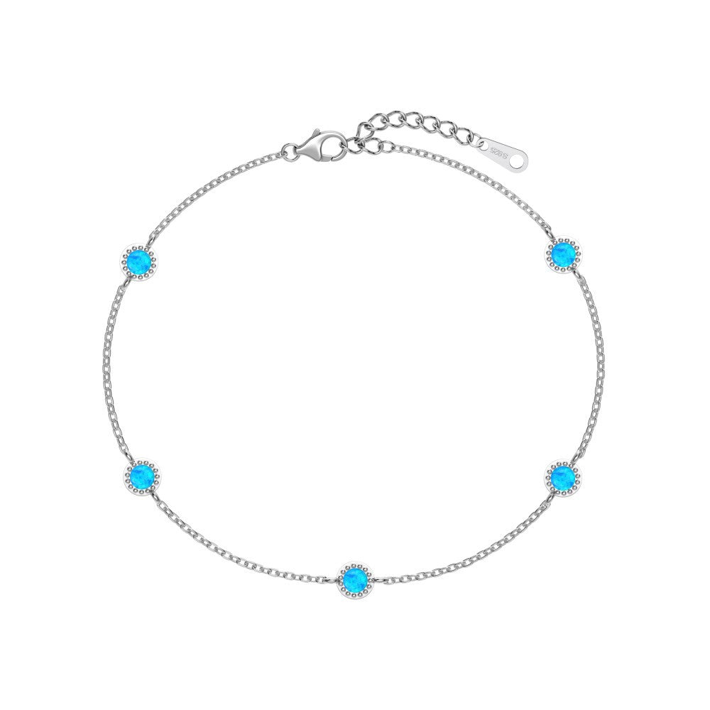 Amazon S925 Sterling Silver Opal Bracelet Women's Japanese And Korean Simple
