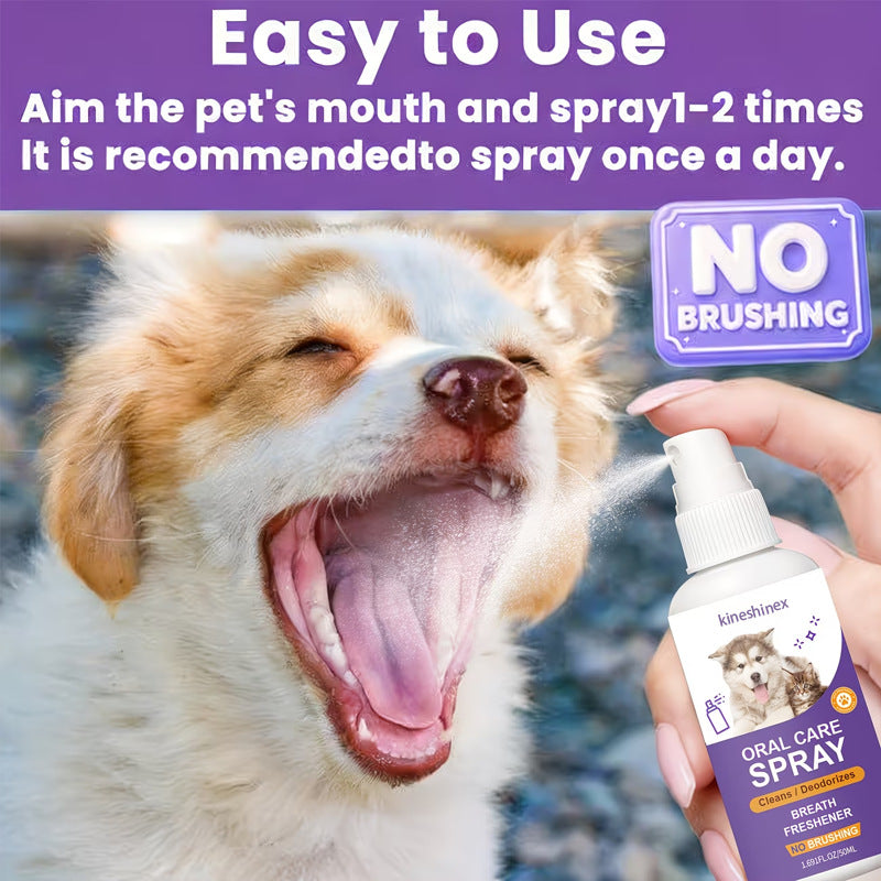 Pet Dental Care Spray For Fresh Breath Removing Bad Odor And Tartar