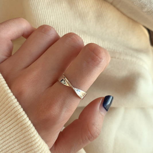 Korean Style Niche Design 925 Silver Rings For Women, Minimalist Non-Fading Vintage Heavy Industry Finger Rings Jewelry Wholesale