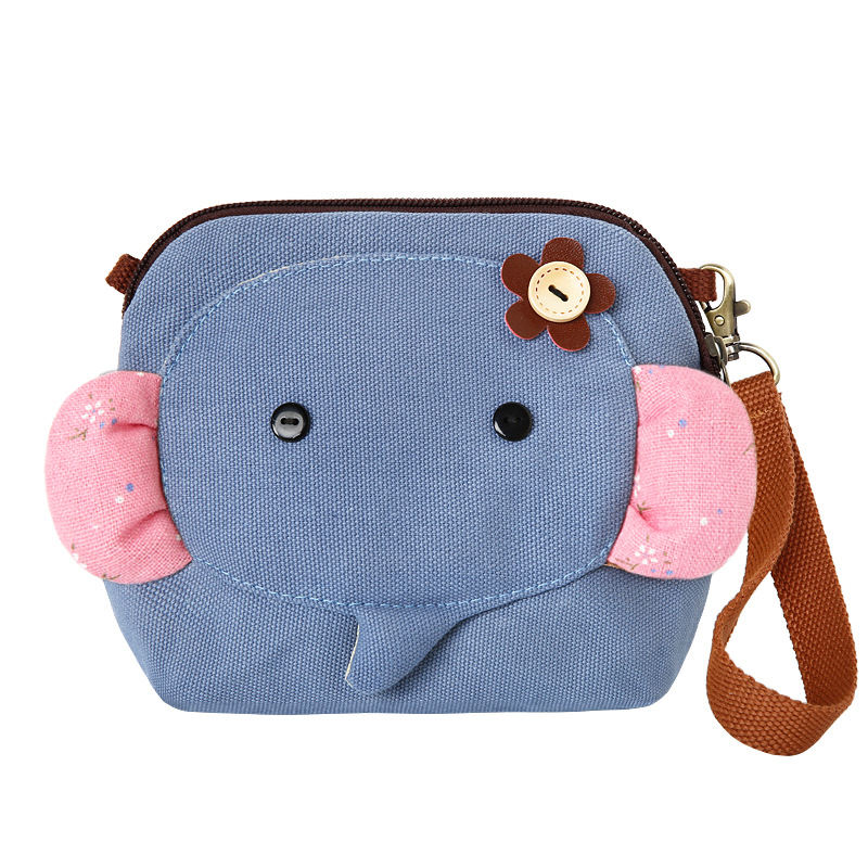 Small Elephant Crossbody Canvas Makeup Bag