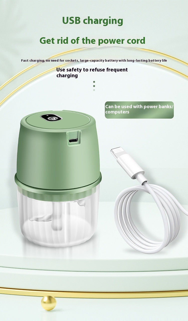 USB Rechargeable Electric Garlic Press Portable Wireless Food Chopper Mini Complementary Food Mixer Kitchen Gadgets
