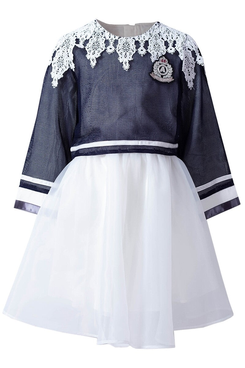 Girls Fashion Loose Fit Top & Dress Set Two-Piece Outfit - Spring