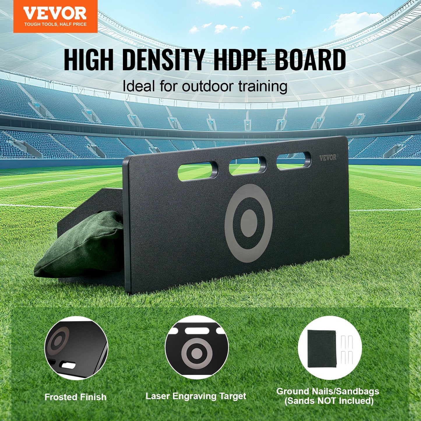 Soccer Rebounder Board, 32"X12" Portable Soccer Wall With 2 Angles Rebound, Foldable HDPE Kickback Rebound Board, Soccer Training Equipment For Kids And Adults, Passing & Shooting Practice