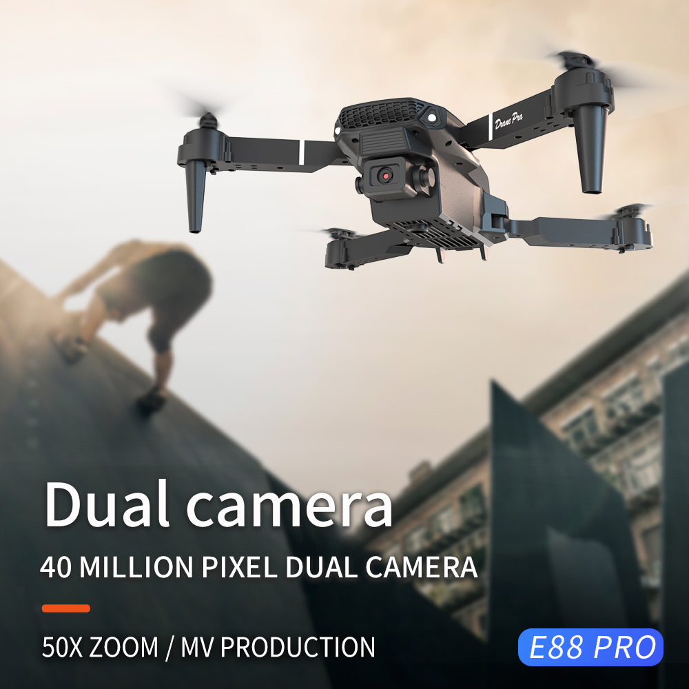 Drone HD Dual Camera Single Battery One Key Return WlFlConnection Aerial Photography UAV Optical Flow Height Remote ControlDrone Christmas Halloween Thanksgiving Gift
