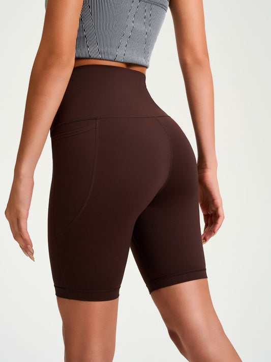 Women's High-Waisted Tight Mid-Length Naked-Feel Yoga Shorts With Butt Lifting, Quick-Dry Fabric For Sports, Fitness And Outdoor Cycling Wear