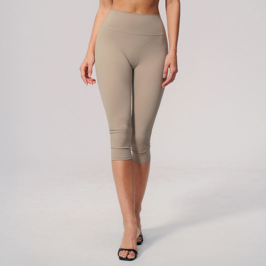 Womens Yoga High-Waist Tight-Fitting Slimming Sports Capris