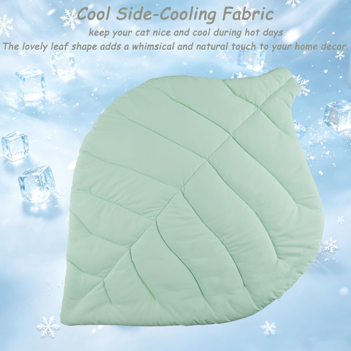 Cat Cooling Mat Cat Leaf Bed Mat Comfortable Soft Fabric Breathable Cozy For All Seasons  Ideal For Cats Small Pets