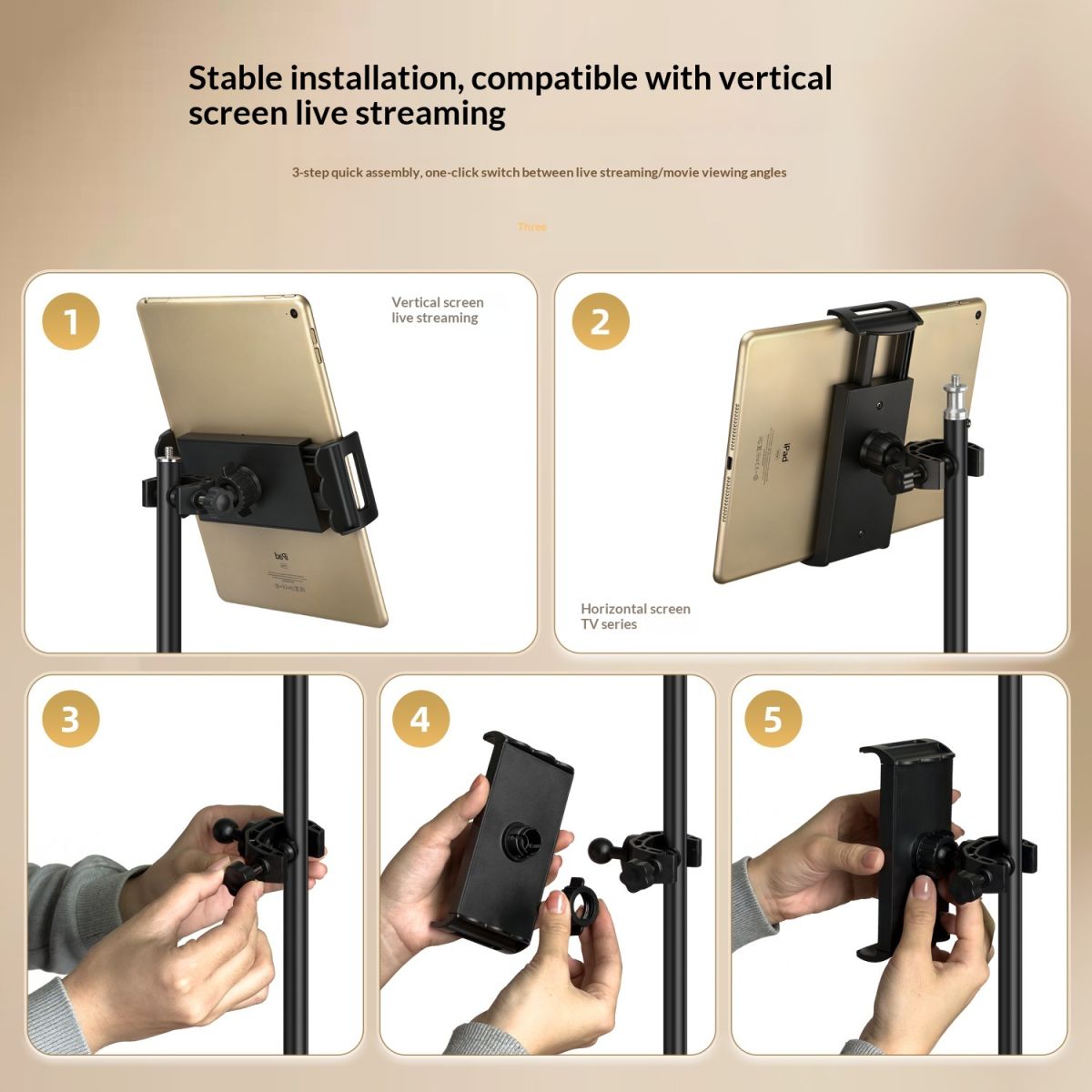 Mobile Phone Live Streaming Stand Accessory TabletPAD Clip