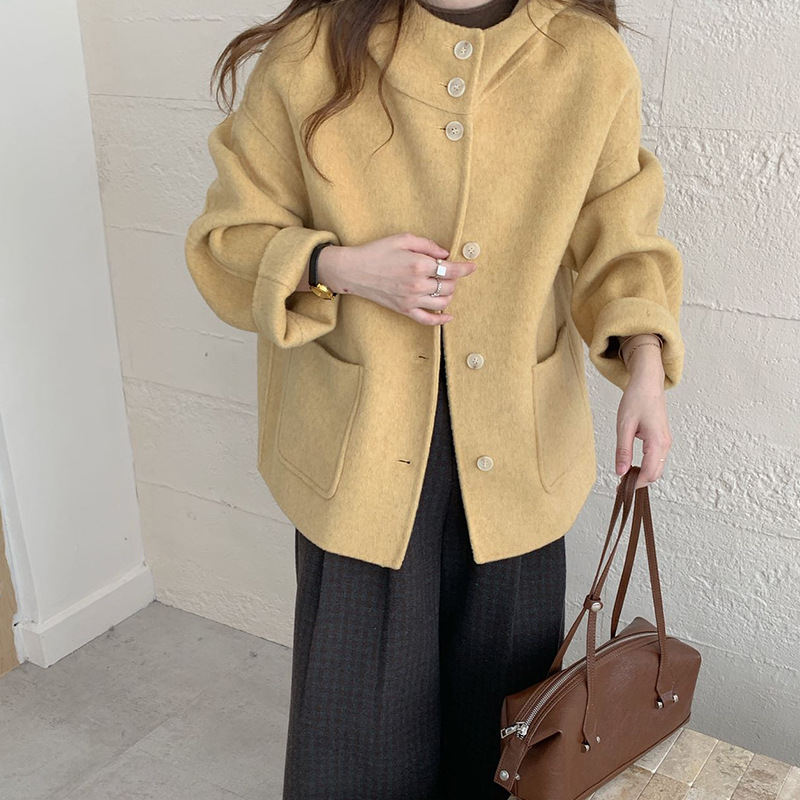 Korean Mid-to-long Double-faced Wool Coat