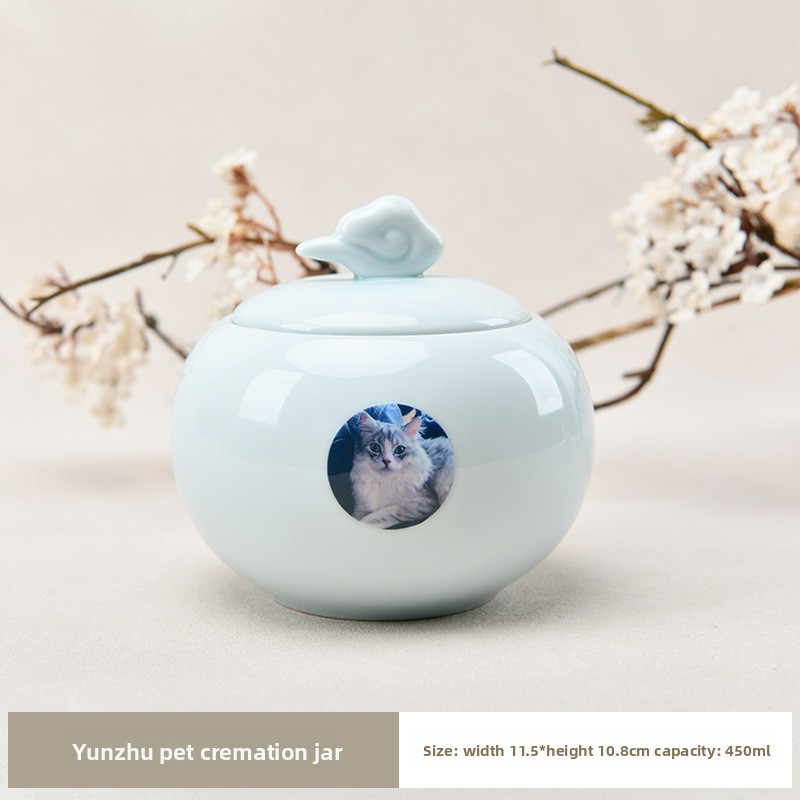 Light Luxury Ceramic Jar For Ashes Collection As A Souvenir For Deceased Cats And Dogs Pets