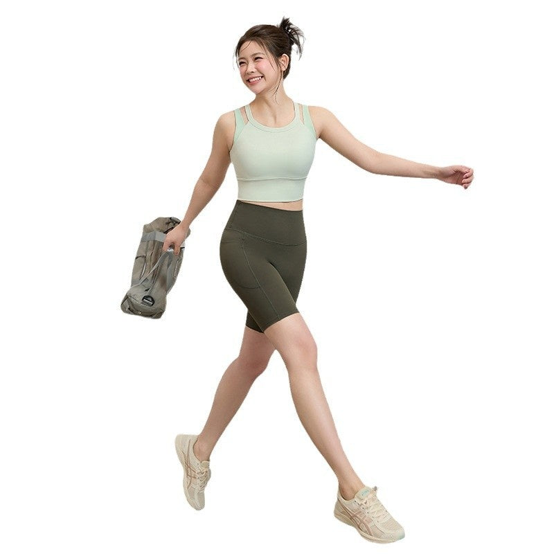 High Strength Double Width Strap Bra Running Shockproof Yoga Workout Beauty Back Vest