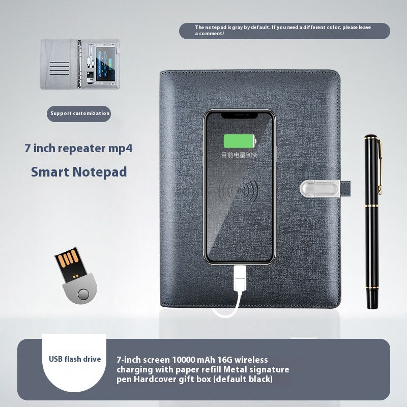 Multifunctional Video Playback Notebook Fingerprint Lock Wireless Charging Notepad