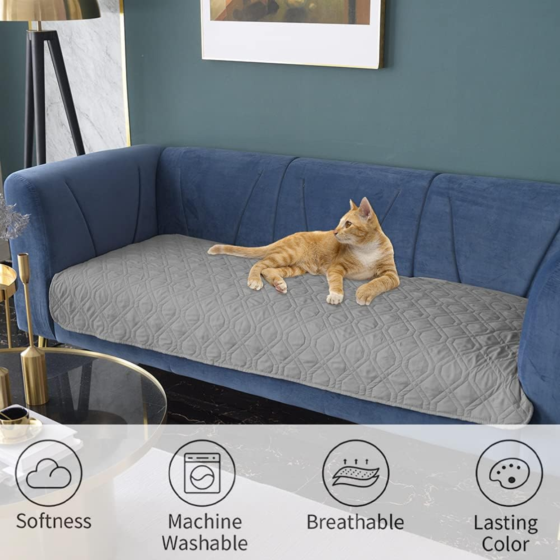 Waterproof Dog Bed Cover Pet Blanket For Furniture Bed Couch Sofa Reversible