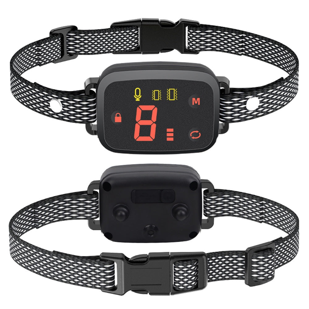 Digital Display Touch-Control Waterproof Pet Collar Anti-Bark Device