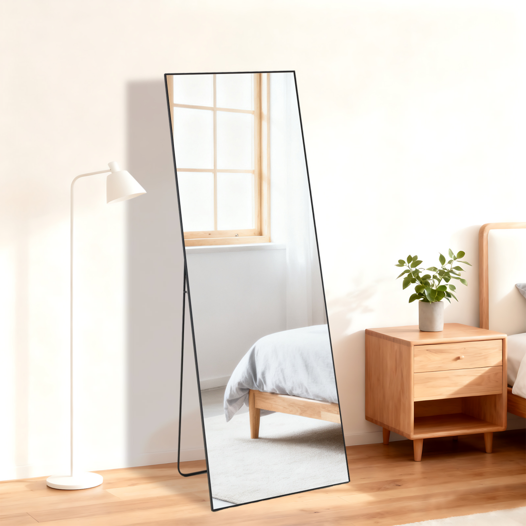 56x15  Rectangle Full Length Mirror, Full Body Standing Mirror Floor Mirrors