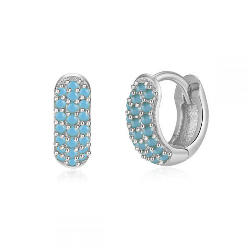Color Zircon Ear Studs Popular Fashion Best-seller