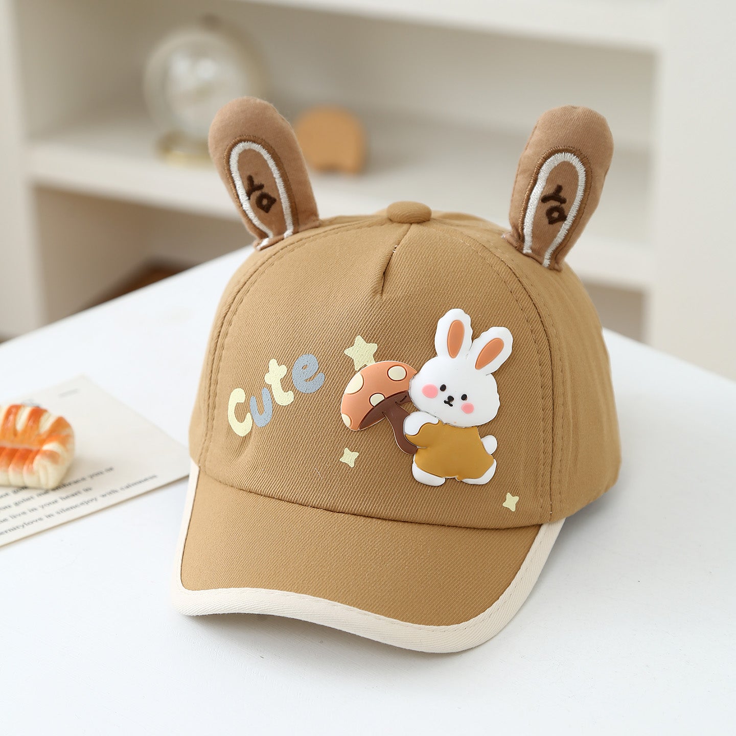 New Children's Hat - Korean Style Baby Three-dimensional Rabbit Ears Cartoon Mushroom Rabbit Baseball Cap For Both Boys And Girls For Outings