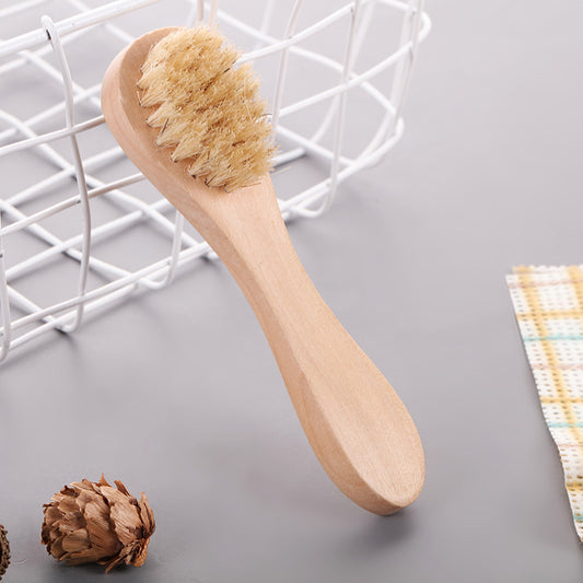 Super Soft Wooden Handle Facial Cleansing Brush Manual Face Wash Makeup Brush