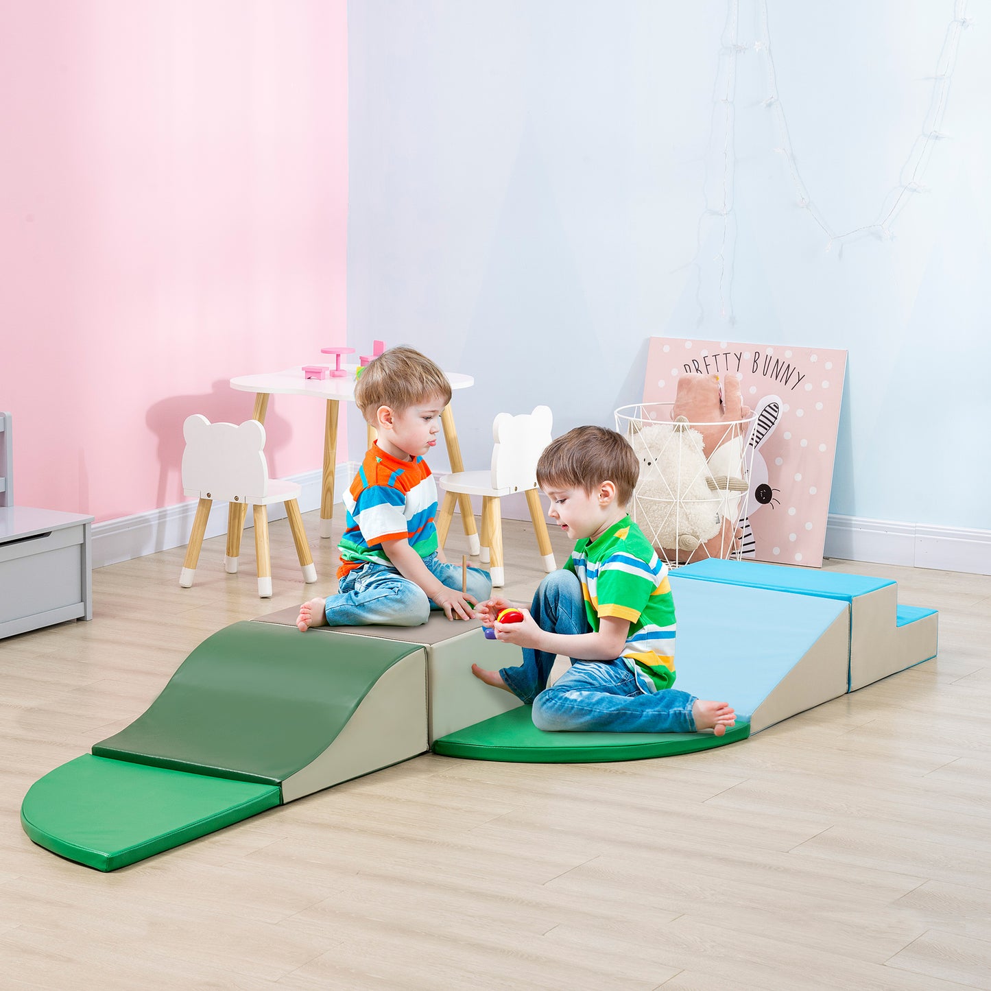 6 Piece Soft Play Equipment For Kids Climb And Crawl, Multicoloured