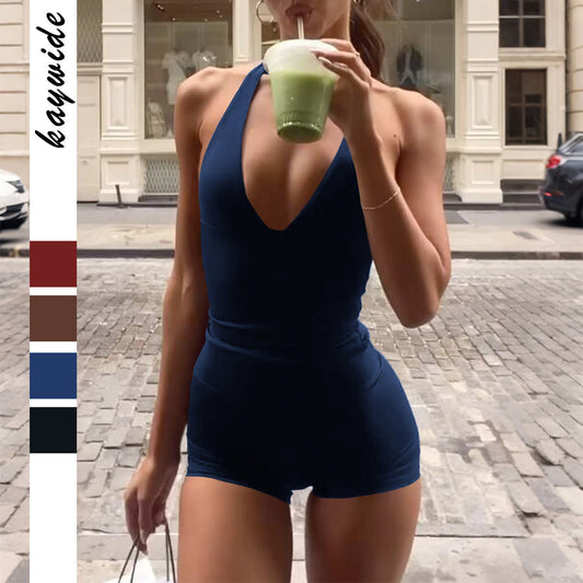 Women's Sports Yoga High Elastic Suspender Shorts Suit