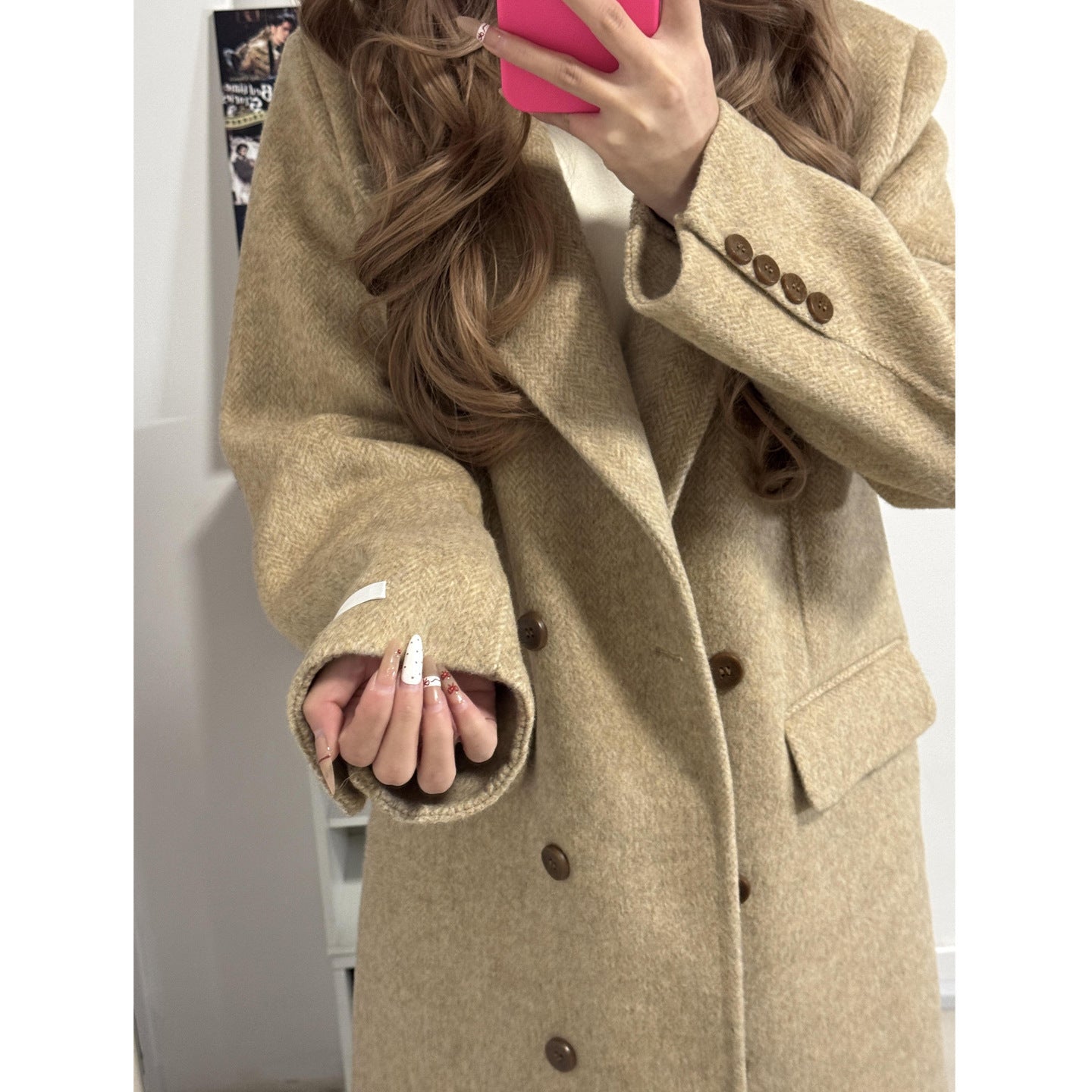 Womens Elegant Korean-Style Wool Coat