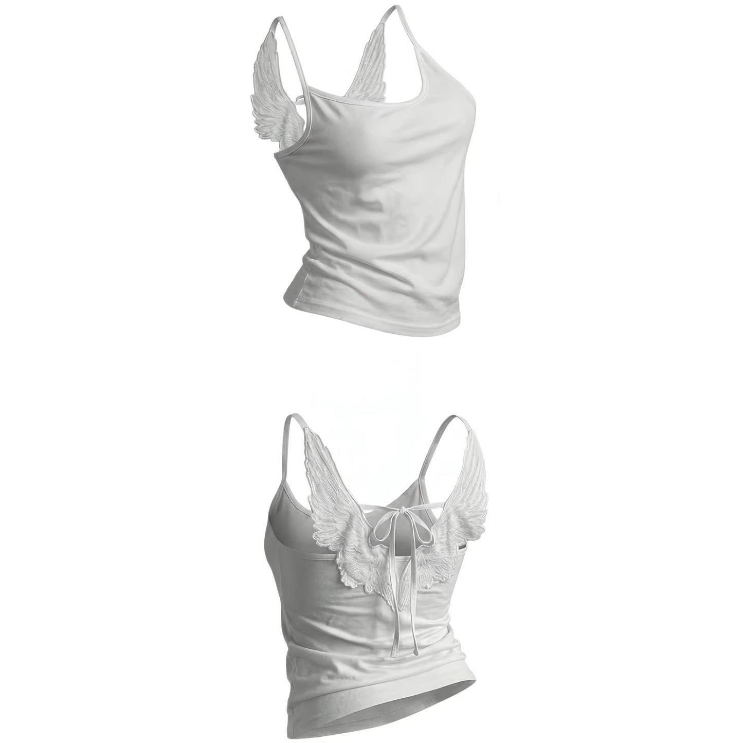 Womens Fashion Trendy And Versatile And Slim-fit Y2K-style Winged Strap Camisole