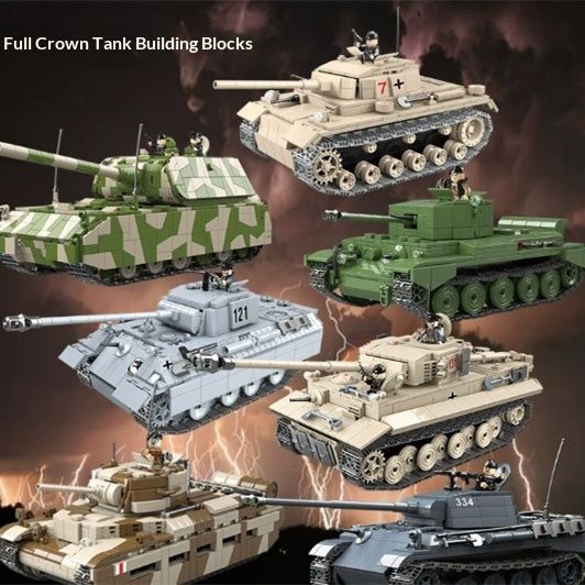 Tank Building Block Model Compatible With Small Particle Military Minifigure Boys Toys